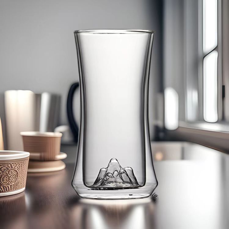 ถ้วยดูภูเขาสองชั้น Borosilicate ถ้วยดูภูเขา