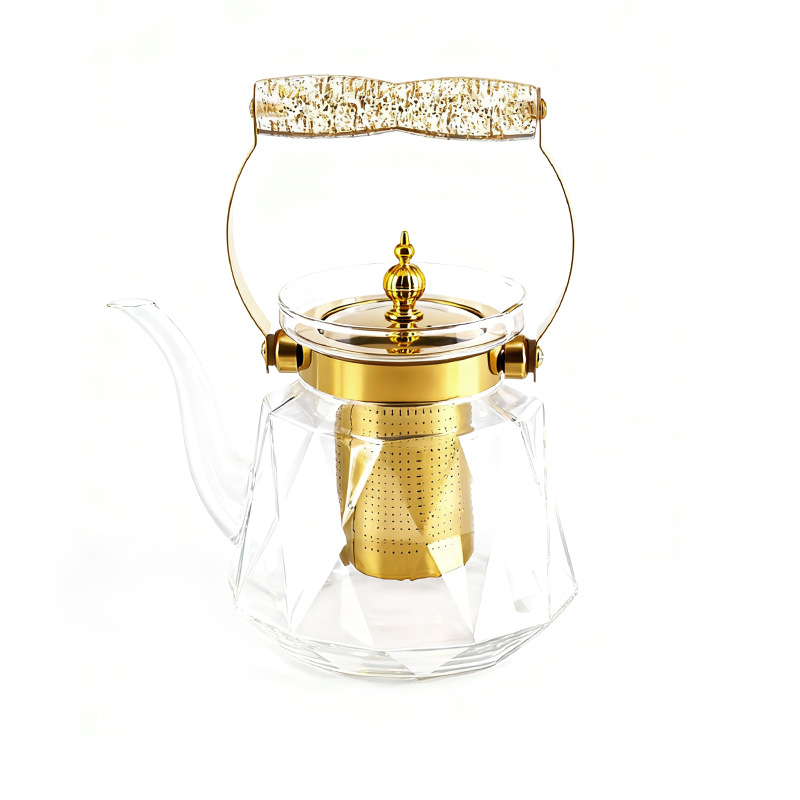 กาน้ำชากรองแก้ว borosilicate สูงในครัวเรือน