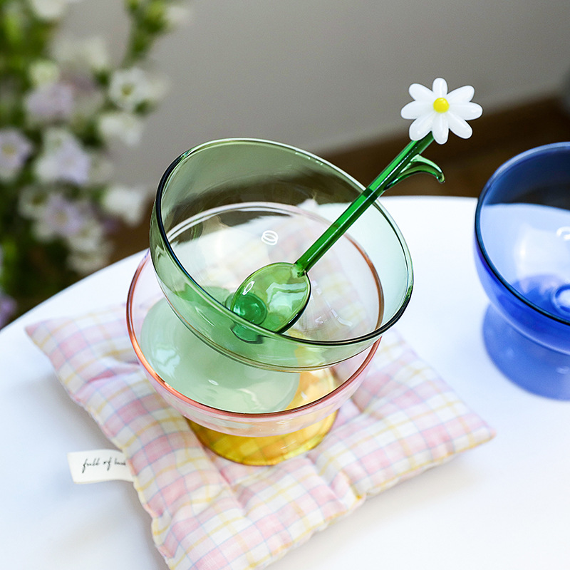 ชามแก้วสีทนความร้อนมีสไตล์ใหม่
